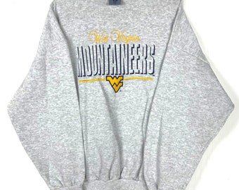 Vintage West Virginia Mountaineers Logo 7 Sweatshirt Größe 2XL Ncaa Made USA 90er