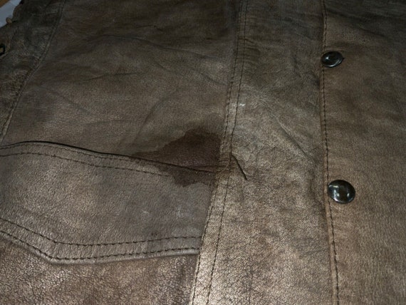 Vintage Hudson Leather Snap Button Vest Jacket Si… - image 3