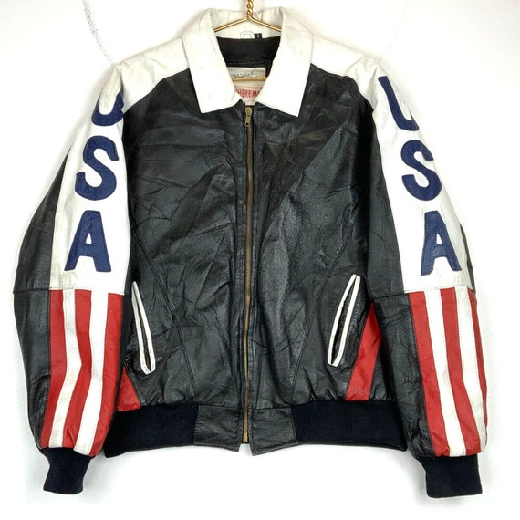 Vintage Usa Michael Hoban Wheremi Full Zip Leather Jacket Size XL