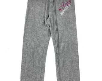 Juicy Couture Velour Women&#39;s Sweat Pants Petite Gray Y2K
