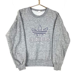 Vintage Adidas Trefoil Sweatshirt Crewneck Size XL Gray 80s 90s
