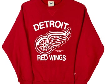 Vintage Detroit Red Wings Sweatshirt Größe XL Rot 1990 Nhl 90s Hockey