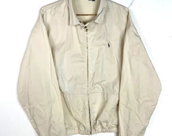 Vintage Polo Ralph Lauren Jacket Extra Large Harrington White 90s