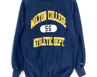 Vintage Milton College Champion Reverse Weave Sweatshirt Crewneck Größe 2XL USA