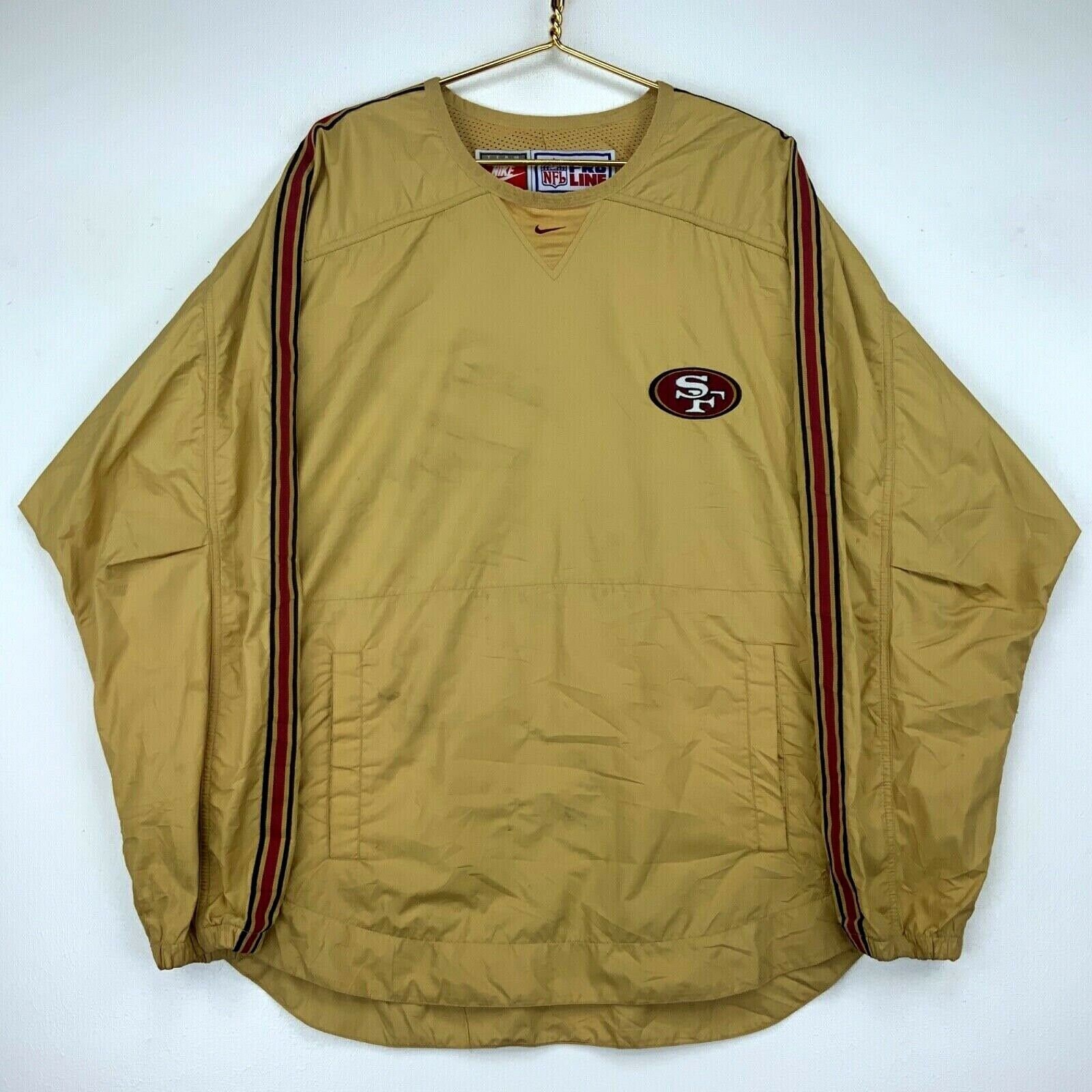 Nike San Francisco 49ers Pro Line Vintage Windbreaker Jacket XL Gold NFL 90s