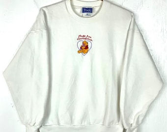 Vintage Pooh Piglet Disney Sweatshirt Crewneck Large Cartoon Hugs Are Contagious