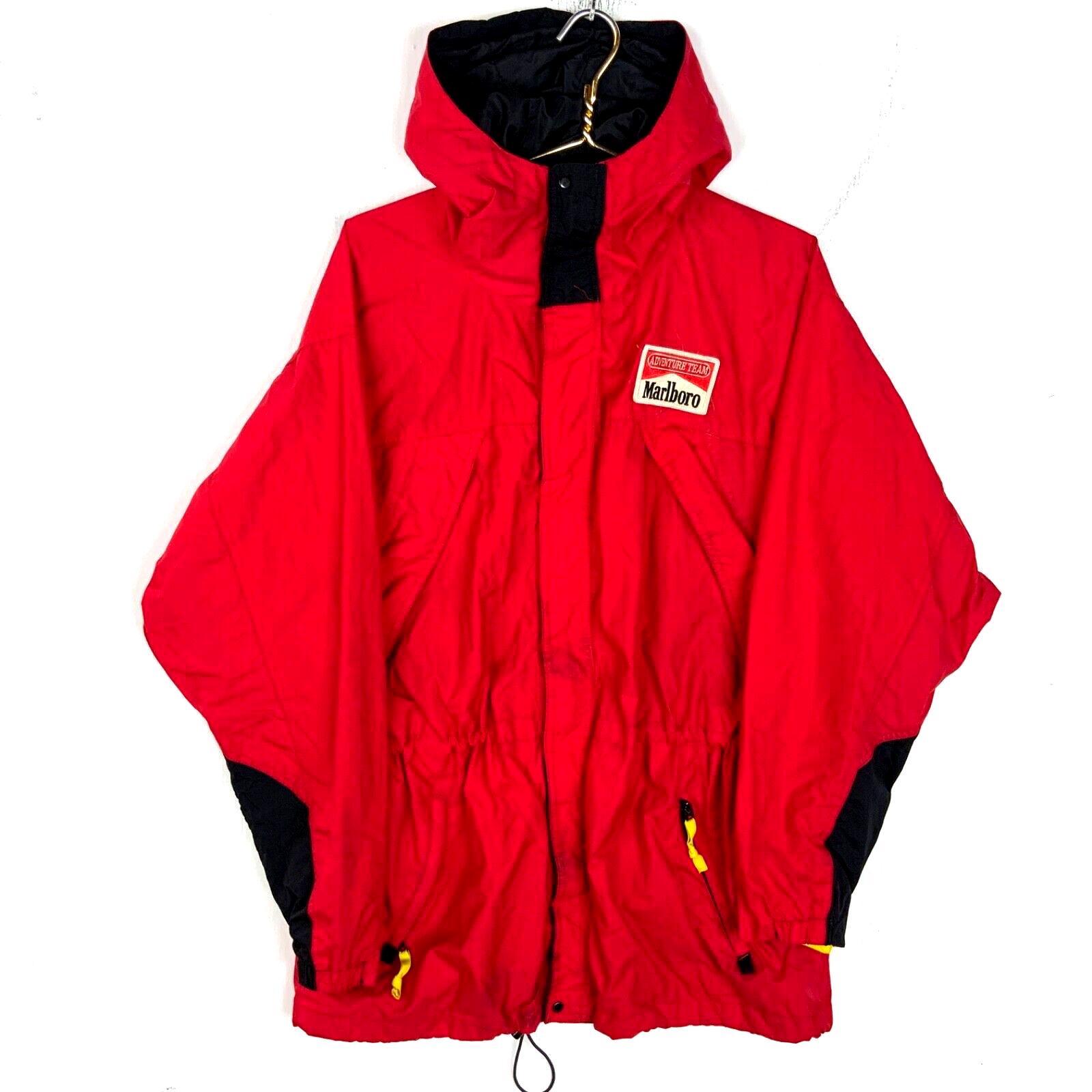 Vintage Marlboro Full Zip Windbreaker Jacket Large Red 90s