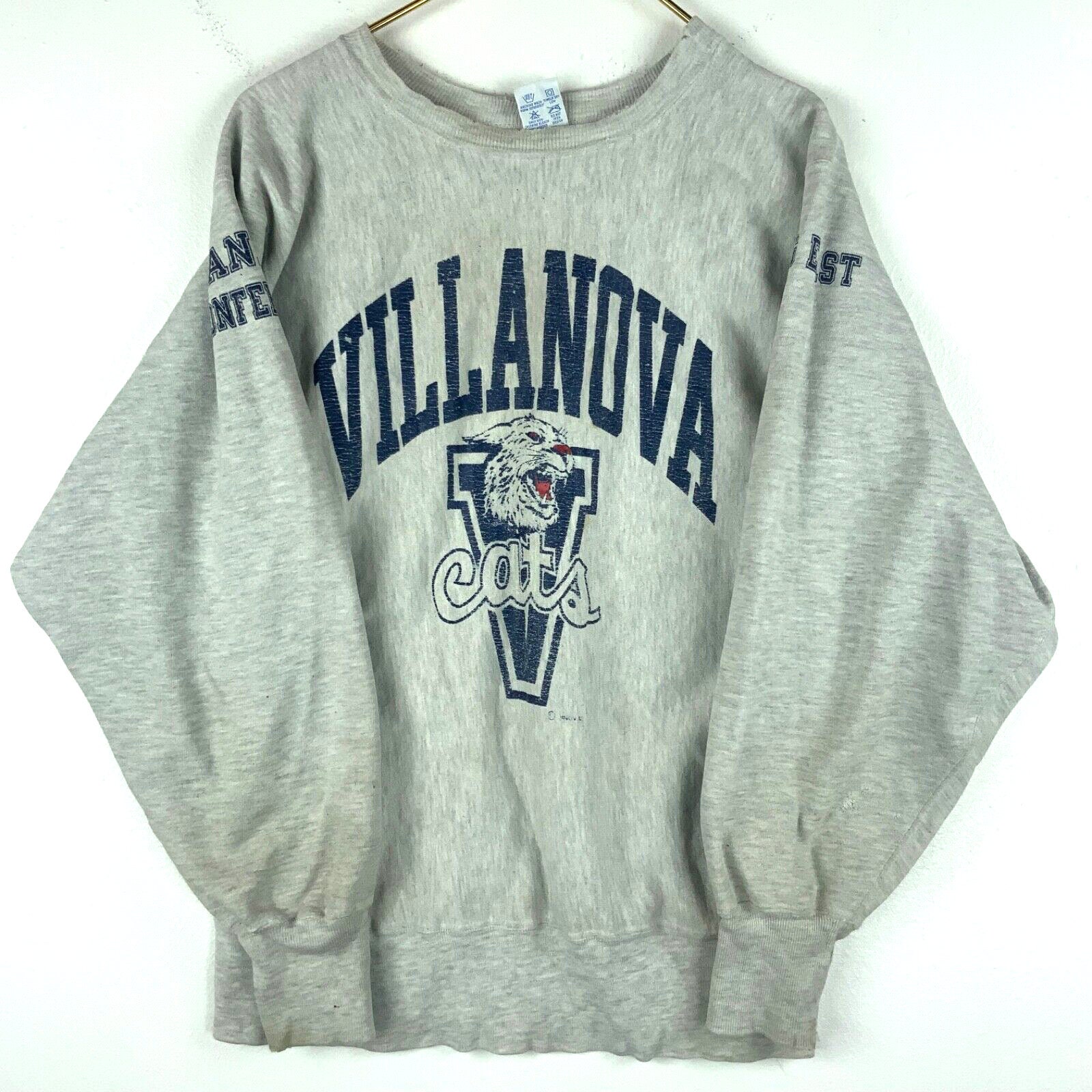 Vintage Villanova Wildcats Champion Reverse Weave Sweatshirt Large Gray Ncaa