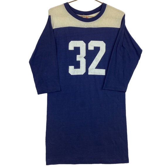 Vintage Sears Long Jersey Shirt Size 22 Blue Put … - image 1