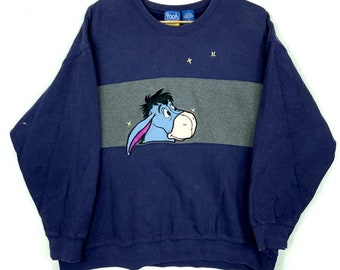 vintage Bourriquet sweat ras du cou pour femmes 2XL bleu Disney Winne l'ourson