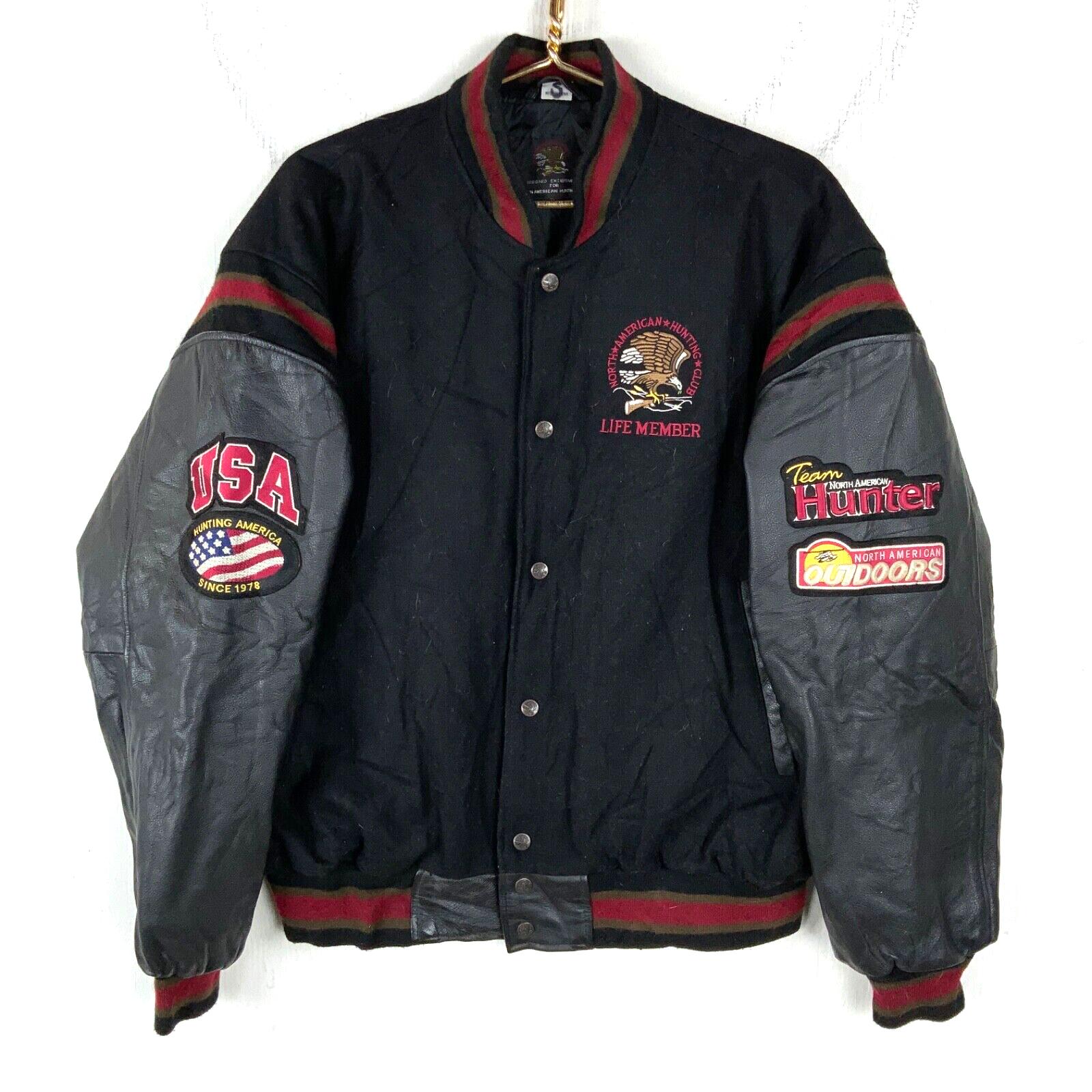 本革スタジアムジャケット NORTH AMERICAN HUNTING CLUB Vintage North American Hunting Club Wool Leather Bomber