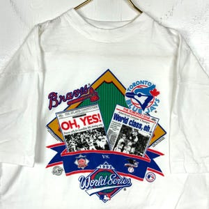 Koszulka Vintage Braves Vs Blue Jays XL Pierwsze strony Mlb 1992 World Series 90s