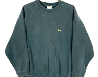 Vintage Nike Sweatshirt Crewneck Extra Large Green 90s Made In Usa