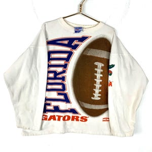 Vintage Florida Gators Sweatshirt Size XL White Big Spell Out Ncaa Football 90s