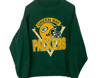 vintage Green Bay Packers Sweatshirt Small Green Nfl Football des années 90