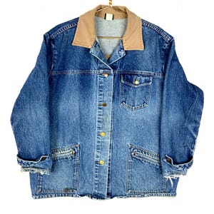 Vintage Hunt Club Denim Jean Chore Jacket 2XL Blue Medium Wash 90s