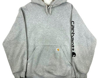 Carhartt Loose Fit Pullover Sweatshirt Hoodie Size XL Gray Workwear