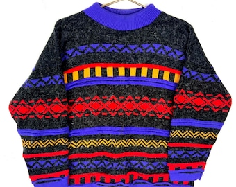 【Made in Japan】 Vintage 3D Summer Knit Rare Coozie 3D Knit Multicolor 90s Vintage Knit Sweater Good
