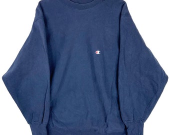 Vintage Champion Reverse Weave Warmup Sweatshirt Crewneck Size XL Blue 80s