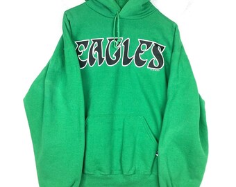 Vintage Philadelphia Eagles Hoodie Sweatshirt Size XL Green 1993 Nfl Usa 90s