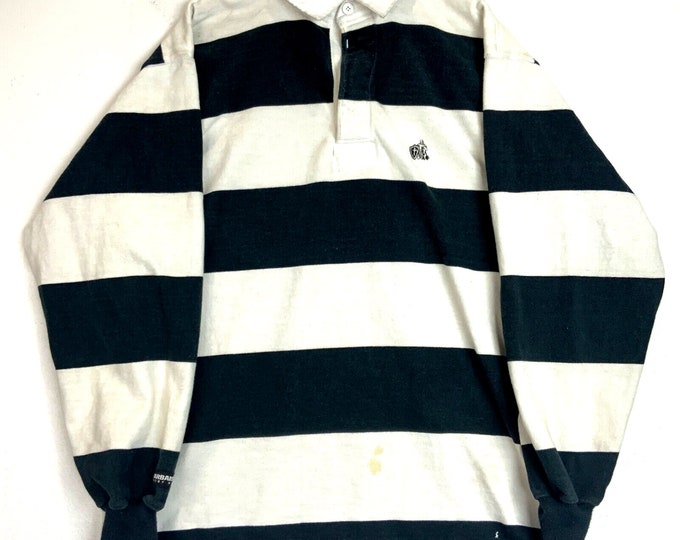 90'S Vintage Barbarian Long Sleeve Rugby Shirt, Men's XL cotton green type Vintage Second Hand