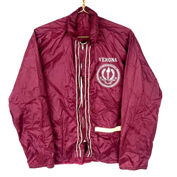 Giacca a vento vintage Champion rossa media con cerniera intera