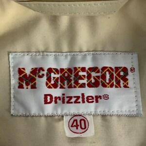 Vintage McGregor Drizzler jas maat 40 beige windjack met volledige ritssluiting afbeelding 3