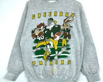 Vintage Green Bay Packers Looney Tunes Sweatshirt Crewneck Large Made In Usa Nfl