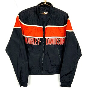 Vintage Harley davidson Jacket Medium Black Full Zip Bomber Etsy Canada
