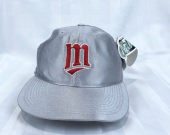 Minnesota Twins Vintage Snapback Hut Kappe Kappe Verstellbar Silber Nwt Mlb 90s