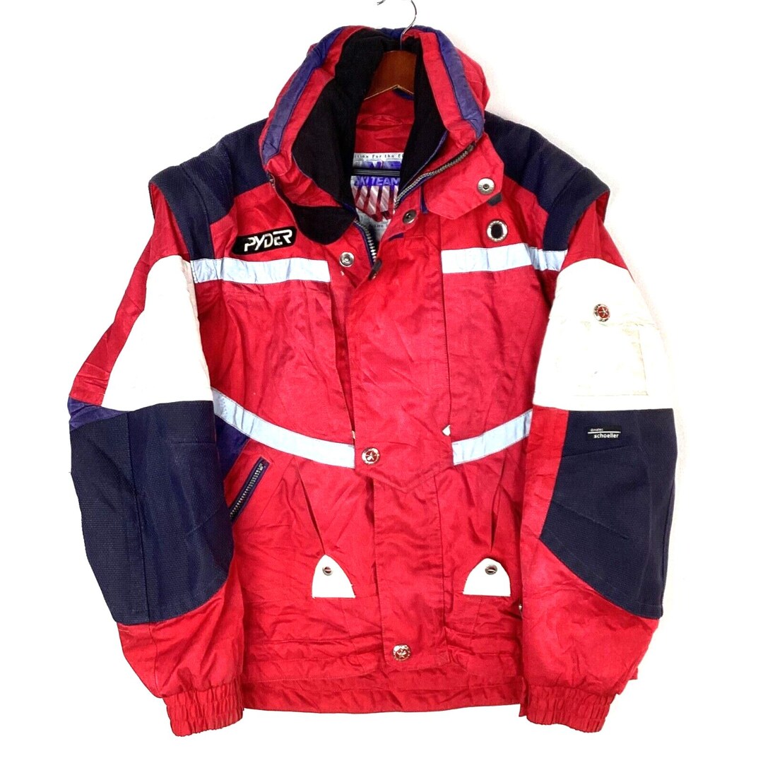 Vintage Spyder Insulated Ski Jacket Size Medium Red Full Zip 90s Etsy