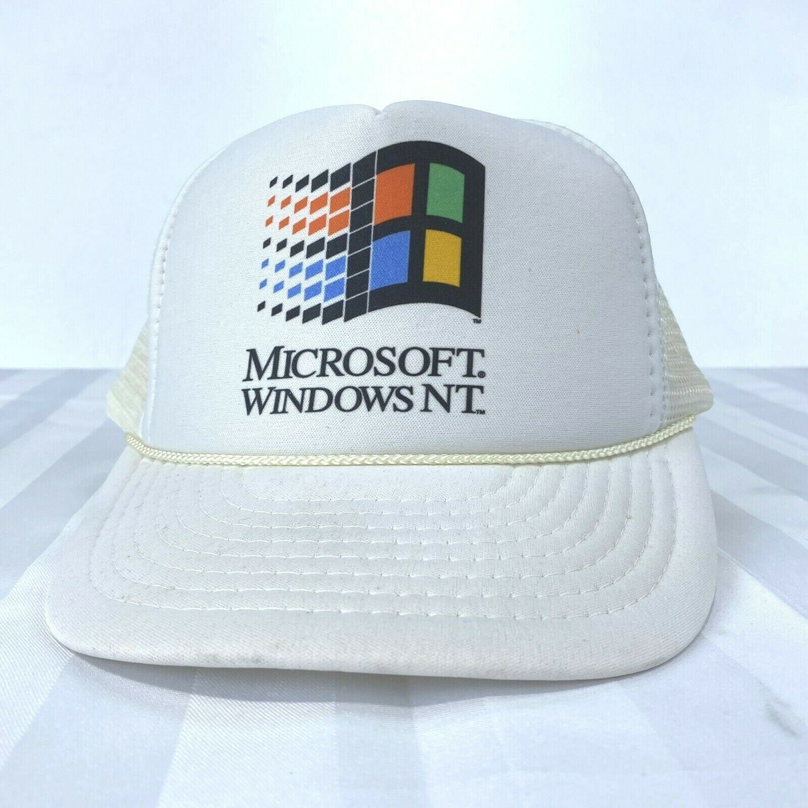 Microsoft Windows NT Vintage Snapback Trucker Hat Cap White