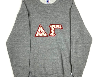 Vintage Russell Athletic Sorority Sweatshirt Crewneck Extra Large Gray Ncaa