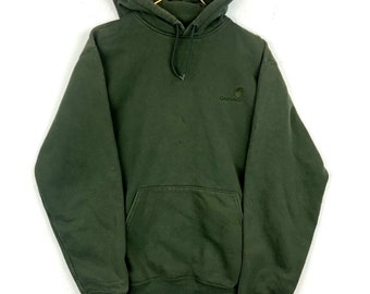 Vintage Carhartt Sweatshirt Hoodie Large Green Workwear