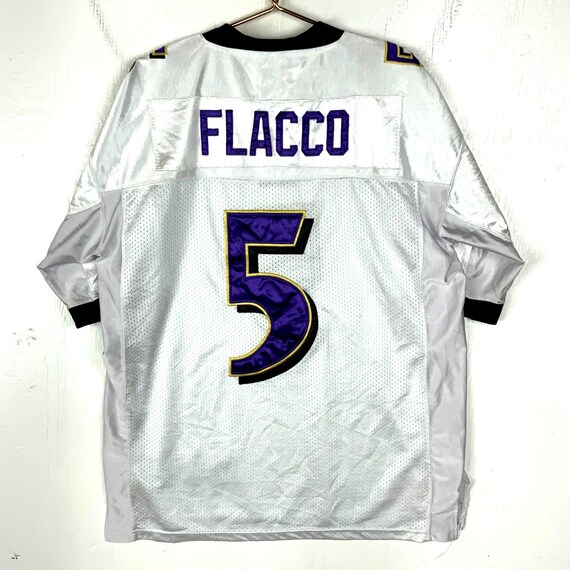 Vintage Baltimore Ravens Jersey 52 Reebok Joe Flacco White Nfl