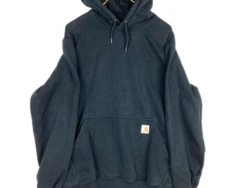 Carhartt Rain Defender Sweatshirt Hoodie Large Black Workwear Loose Fit