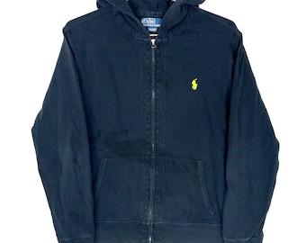 Polo Ralph Lauren Hoodie Sweatshirt Size Large Black Full Zip