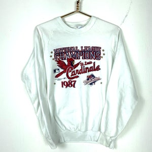 Vintage St Louis Cardinals Logo 7 Sweatshirt Extra Large White 1987 Mlb Baseball image 1