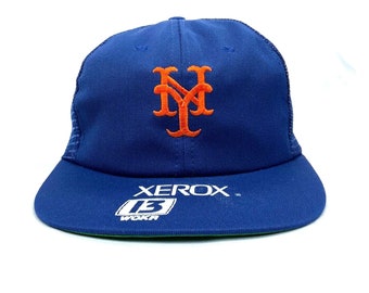 New York Mets Xerox Twins Enterprise Trucker Vtg Snapback Hat Cap Adjustable Mlb