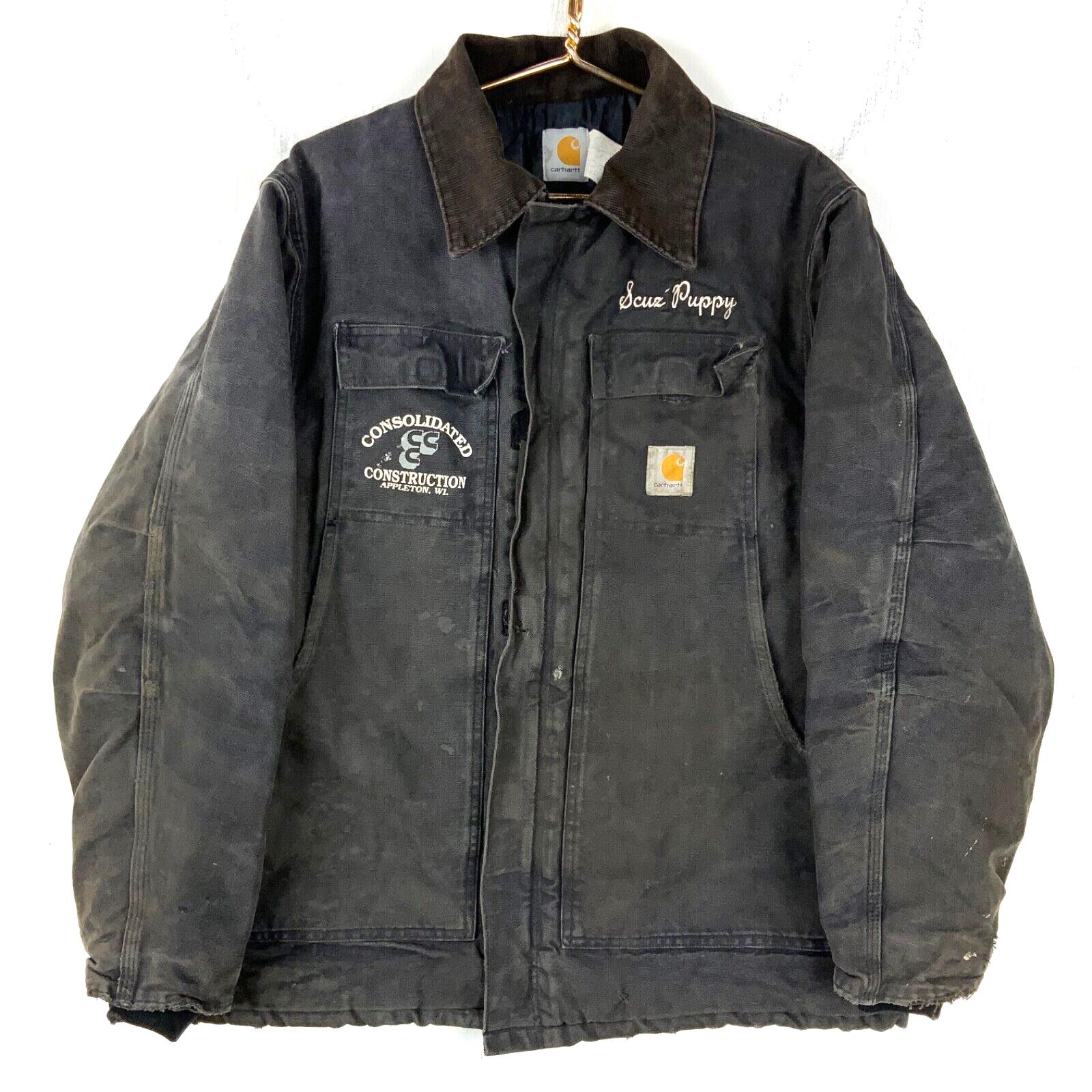 Vintage Carhartt Arctic Jacket Size 46 Black Quilt Lined