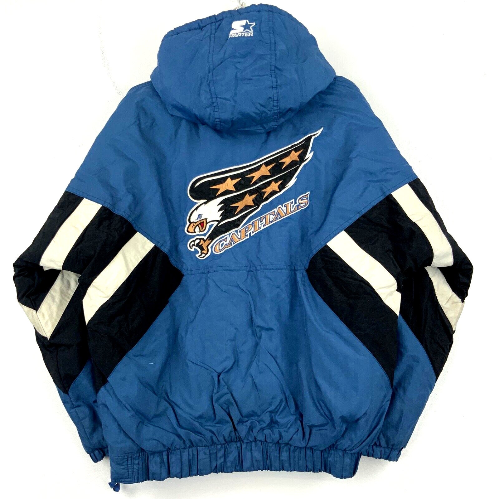 Navy Blue Washington Capitals Varsity NHL Jacket By Spinespark – Spine Spark