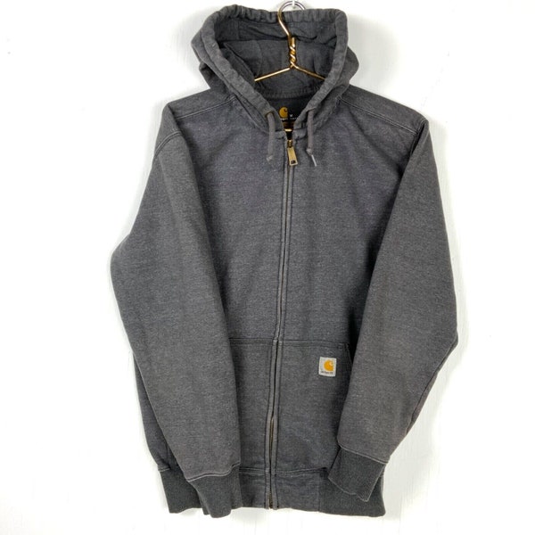 Carhartt Sweatshirt Hoodie Medium Gray Workwear Full Zip Original Fit