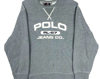 Vintage Polo Ralph Lauren Jeans Sweatshirt Crewneck Extra Large Grau 90er Jahre