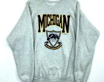 Vintage Michigan Wolverines Sweatshirt Crewneck Extra Large Gray Ncaa 80s