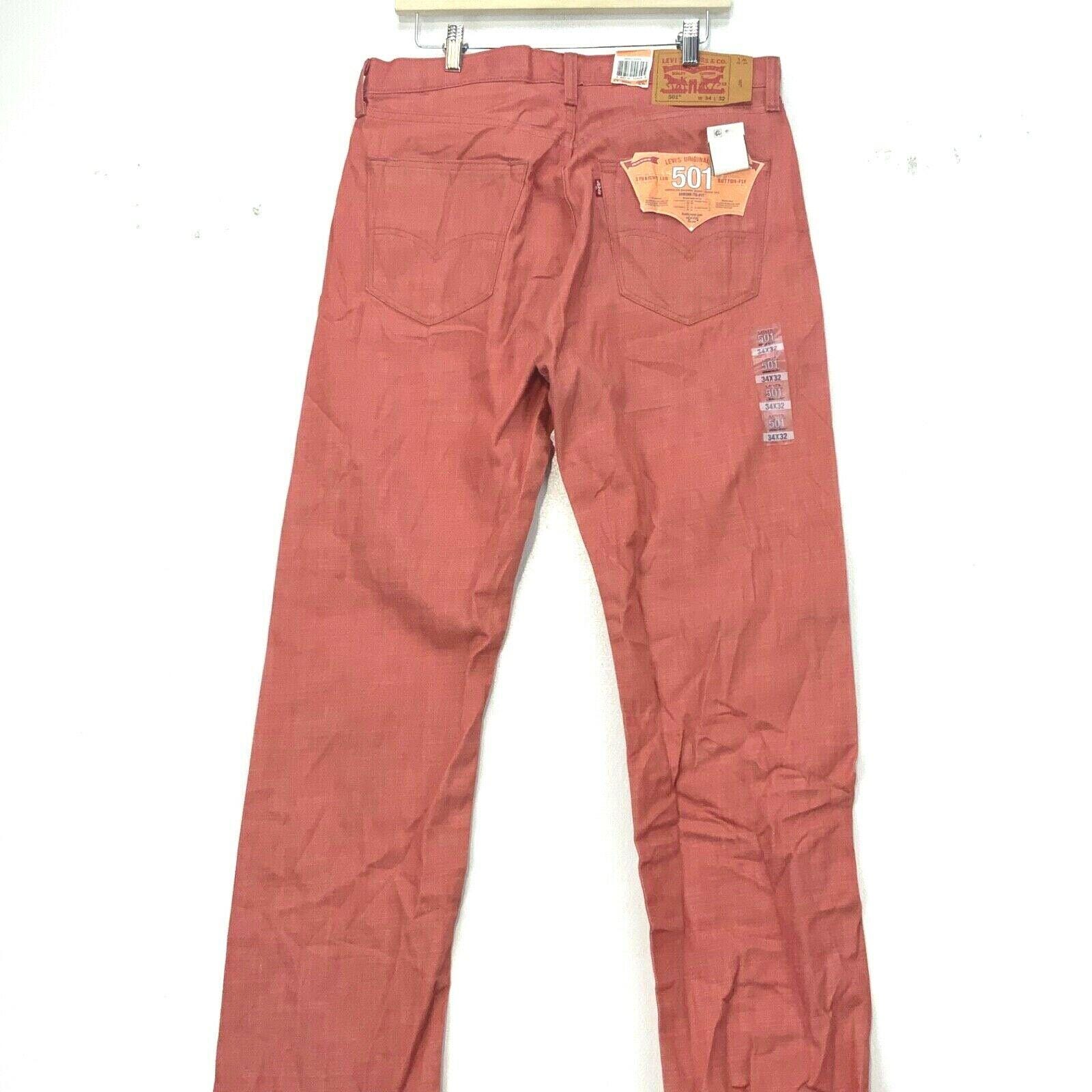Levi's 501 White Oak Denim Jean Size 34x32 Red Nwt - Etsy