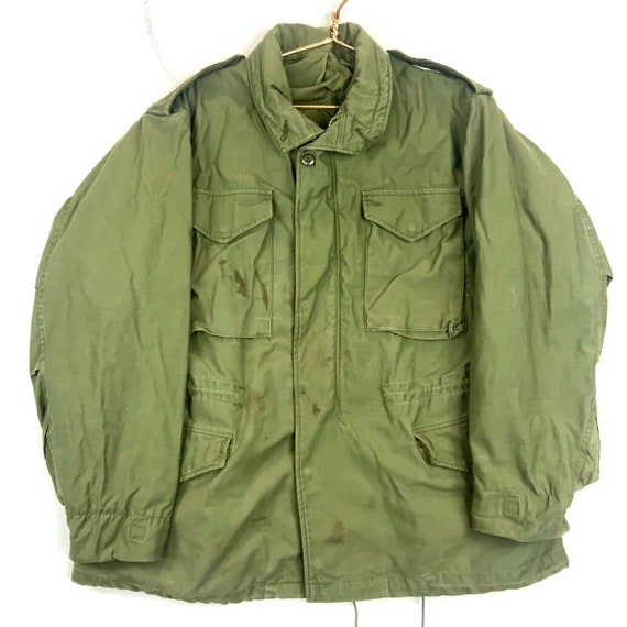 Vintage Us Military M65 Field Jacket Size Large Green… Gem