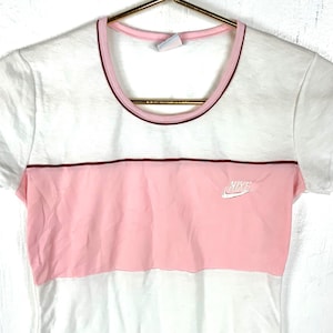 Vintage 1970&#39;s Nike Women&#39;s T-Shirt Small White Single Stitch Made In Usa