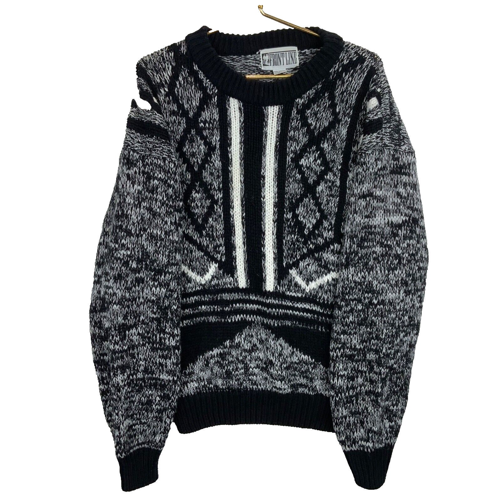 Yohji Yamamoto + NOIR Vintage 90s Dark Grey Wool Sweater Top