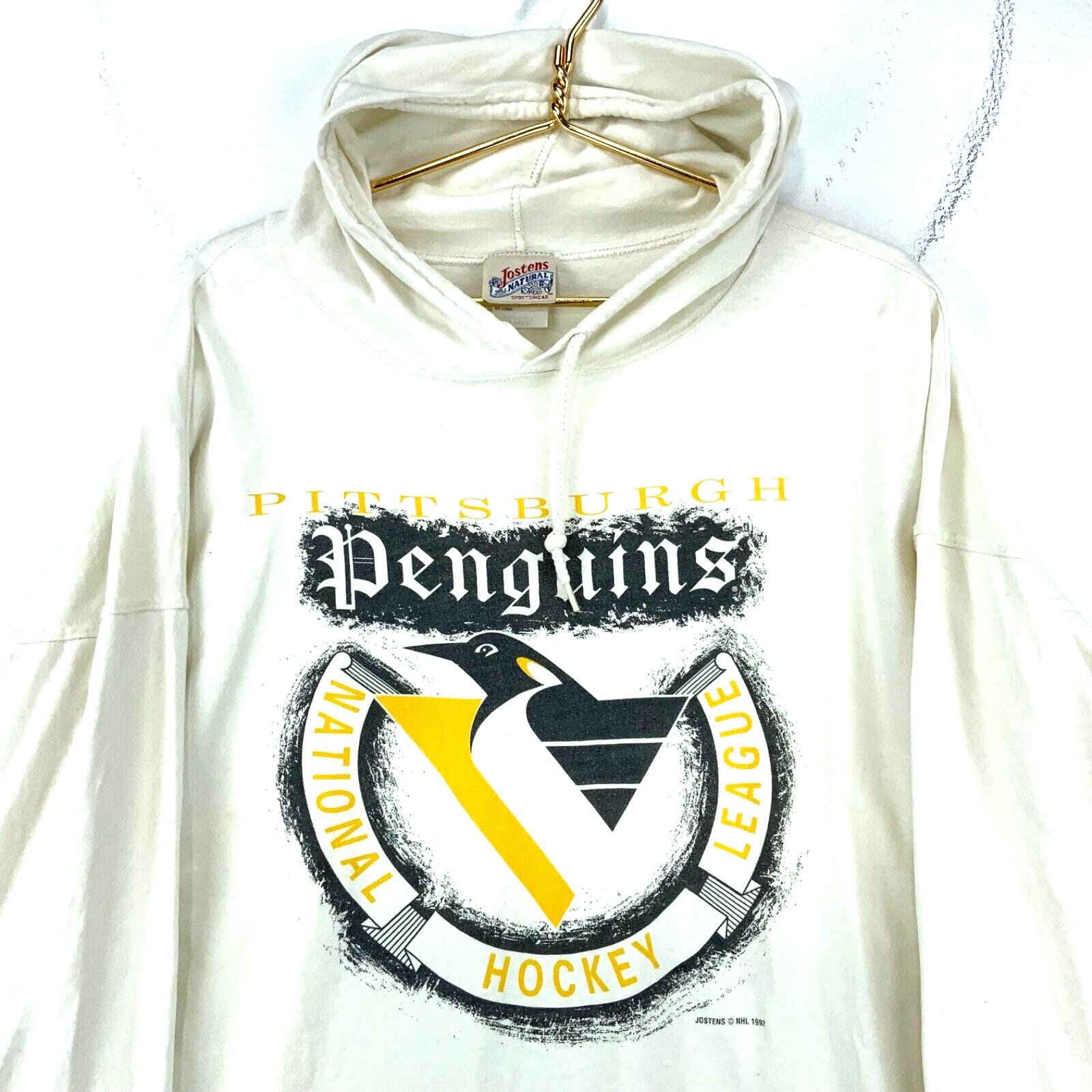 Vintage 1993 Pittsburg Penguins NHL Crest Trench Sweatshirt 