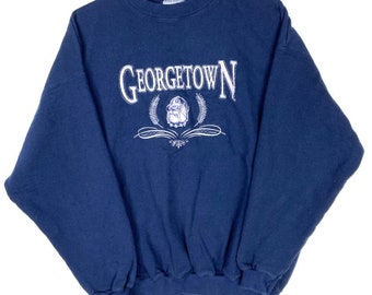 Vintage Georgetown Hoyas Logo Athletic Crewneck Sweatshirt Größe Groß Blau Ncaa